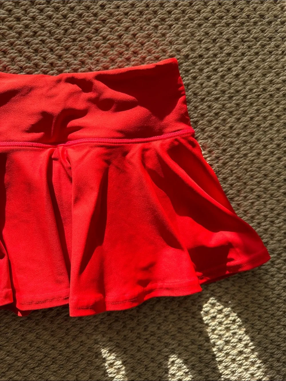 Bright Red Circle Skater Skirt with Star Detail